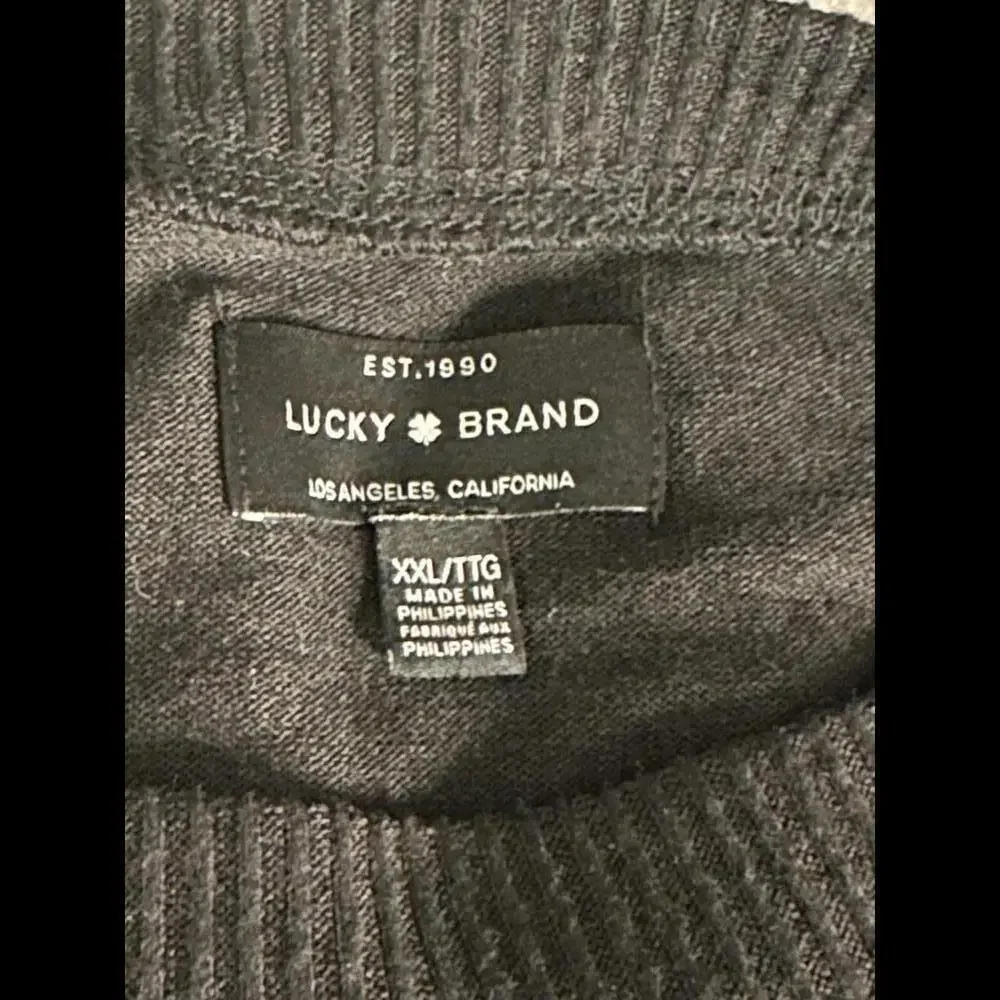 Lucky Brand black crewneck lightweight pullover sweater Size XXL - Picture 4 of 5